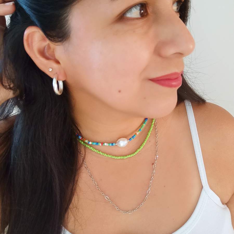 Imagen destacada del producto COLLAR VERDE CON PLATEADO